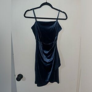 Windsor Midnight Blue Velvet Mini Dress